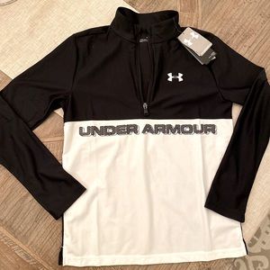 UA Youth XL Loose fit , Heat gear 3/4 zip. Black/white. New/tags . Never worn